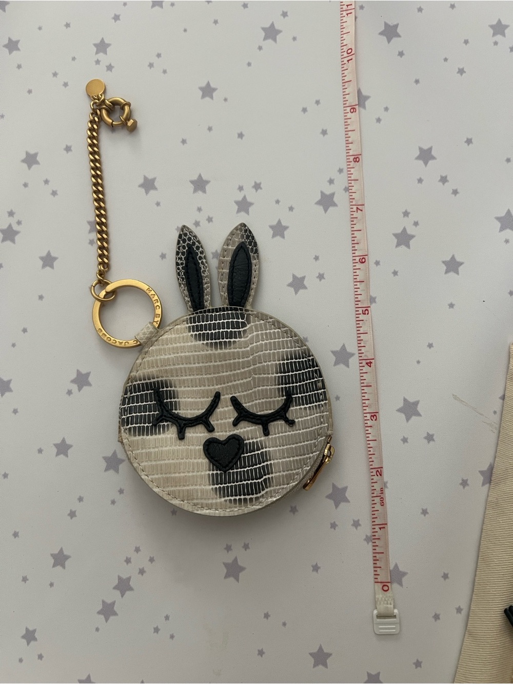 Marc Jacobs Gray & Black Bunny Coin Purse Keychain